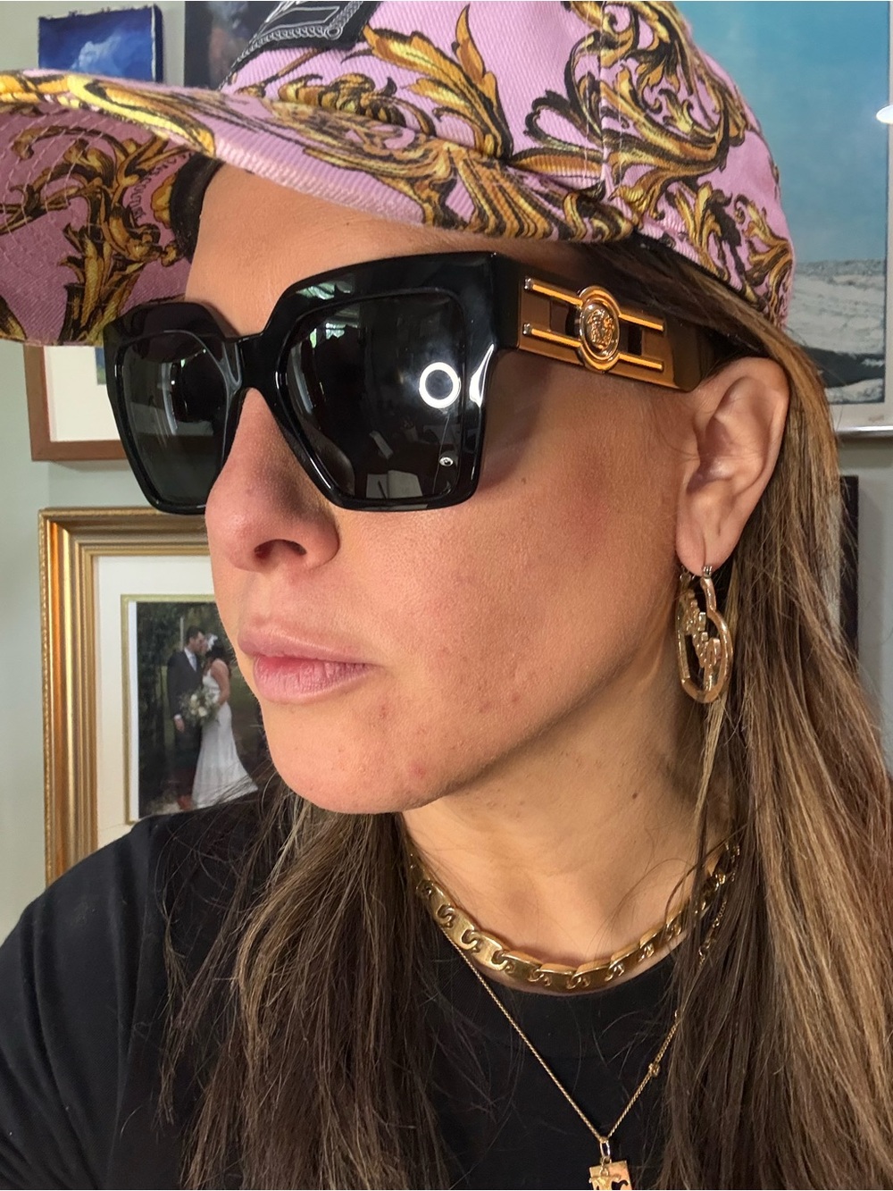Versace VE4453 GB1/87 Black Gold Medusa Square Sunglasses w/ Case - Picture 3 of 10